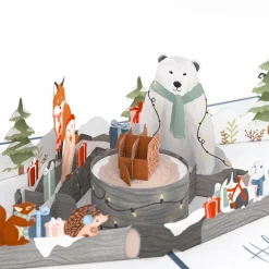 Lovepop Greeting Cards|Christmas 12/25|Holiday Woodland Animals Pop-Up Card