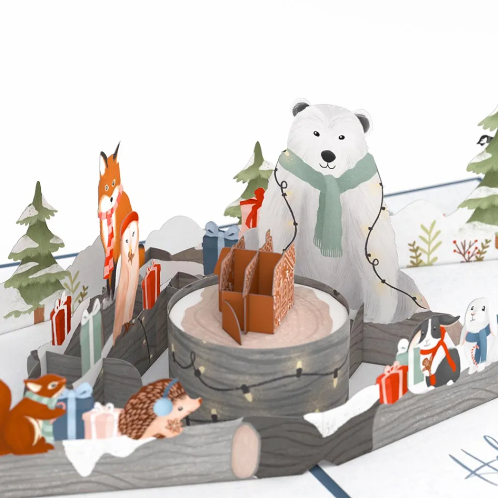 Lovepop Greeting Cards|Christmas 12/25|Holiday Woodland Animals Pop-Up Card