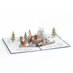 Lovepop Greeting Cards|Christmas 12/25|Holiday Woodland Animals Pop-Up Card