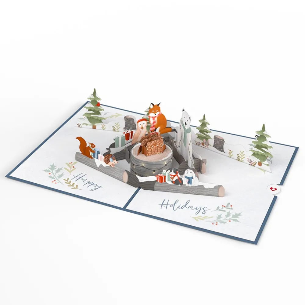 Lovepop Greeting Cards|Christmas 12/25|Holiday Woodland Animals Pop-Up Card
