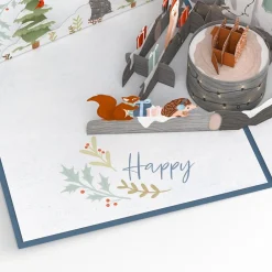 Lovepop Greeting Cards|Christmas 12/25|Holiday Woodland Animals Pop-Up Card