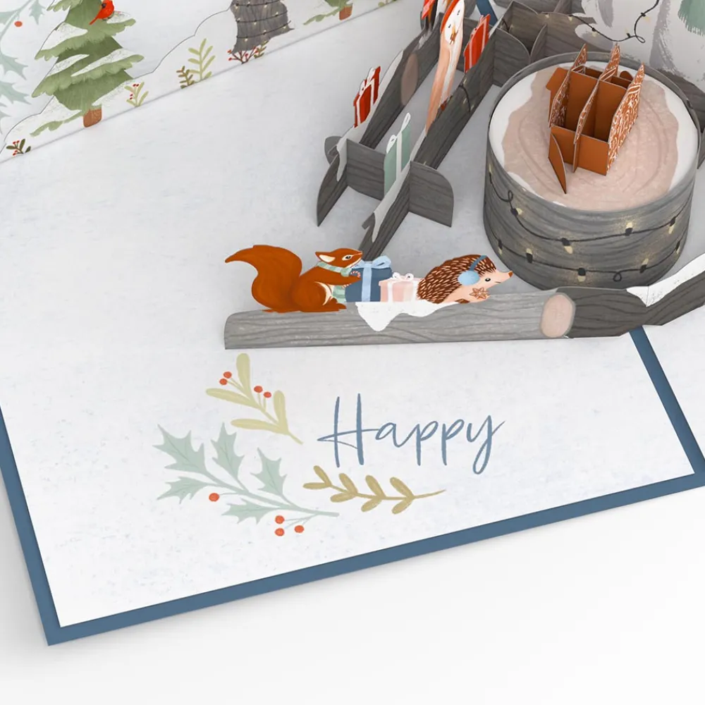 Lovepop Greeting Cards|Christmas 12/25|Holiday Woodland Animals Pop-Up Card