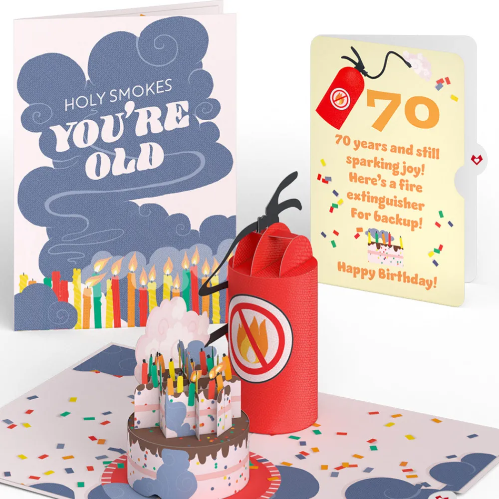 Lovepop Birthday|Holy Smokes You're Old 70th Birthday Pop-Up Card and Sentiment Set