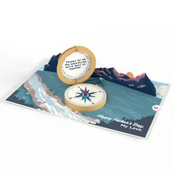 Lovepop Father'S Day 6/15|Dad|Husband Happy Father’s Day Compass Pop-Up Card