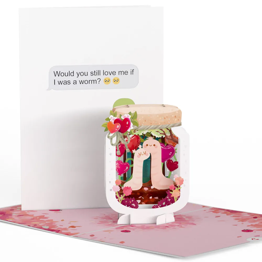 Lovepop Greeting Cards|Anniversary|If I Was A Worm Love Pop-Up Card