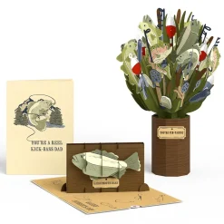 Lovepop Card & Gift Bundles|Decor|Kick-Bass Dad Father's Day Pop-Up Card & Bouquet Bundle