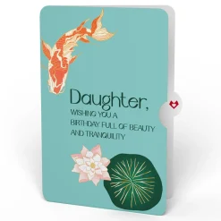 Lovepop Birthday|Koi Fish and Lotus Birthday Pop-Up Card and Sentiment Set for Daughter