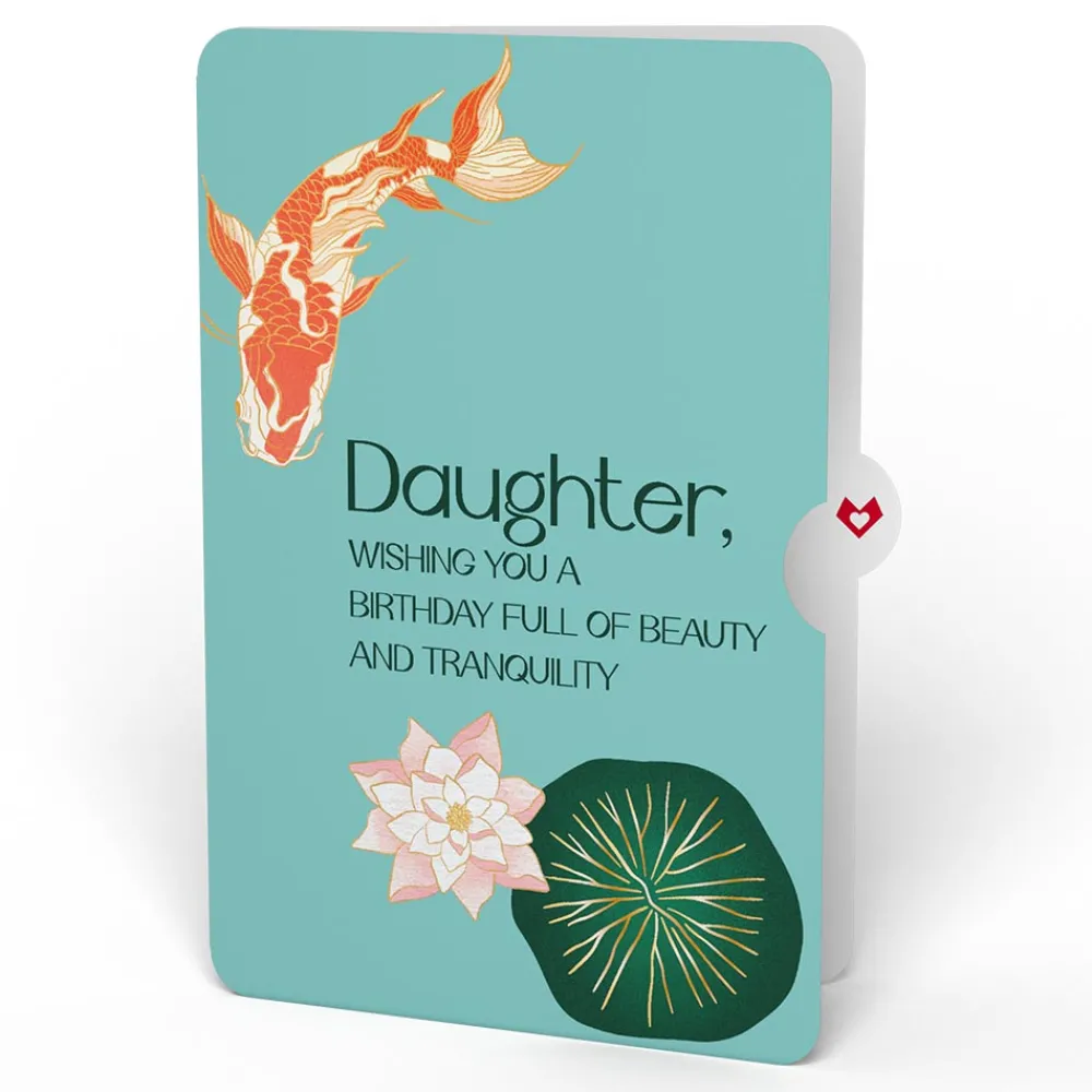 Lovepop Birthday|Koi Fish and Lotus Birthday Pop-Up Card and Sentiment Set for Daughter