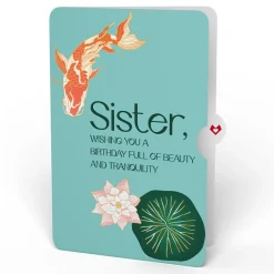 Lovepop Birthday|Koi Fish and Lotus Birthday Pop-Up Card and Sentiment Set for Sister