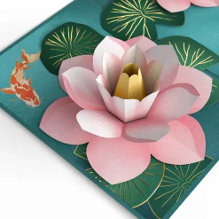 Lovepop Greeting Cards|Get Well|Koi Fish and Lotus Pond Pop-Up Card
