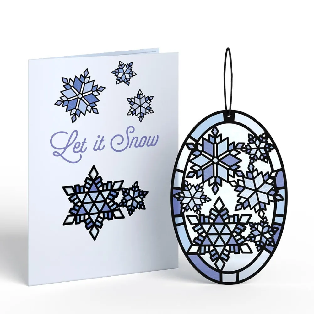 Lovepop Suncatcher Cards|Decor|Let It Snow Snowflakes Suncatcher Card