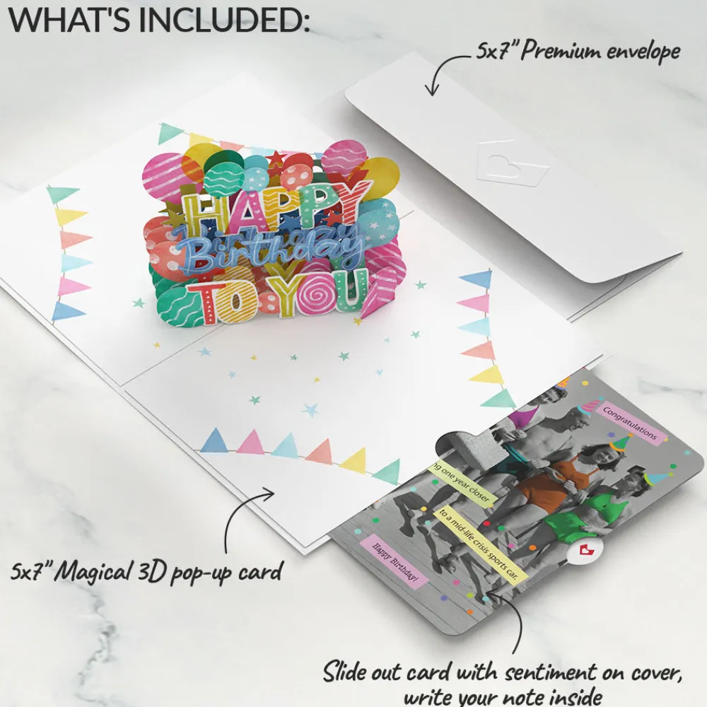 Lovepop Birthday|Let's Celebrate Birthday Pop-Up Card and A Mid-life Crisis Sports Car Sentiment Set for Any Woman