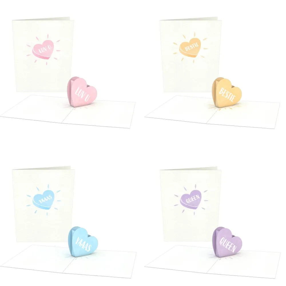 Lovepop Notecards|Valentine'S Day 2/14|Love Hearts Notecards (Assorted 4-Pack)