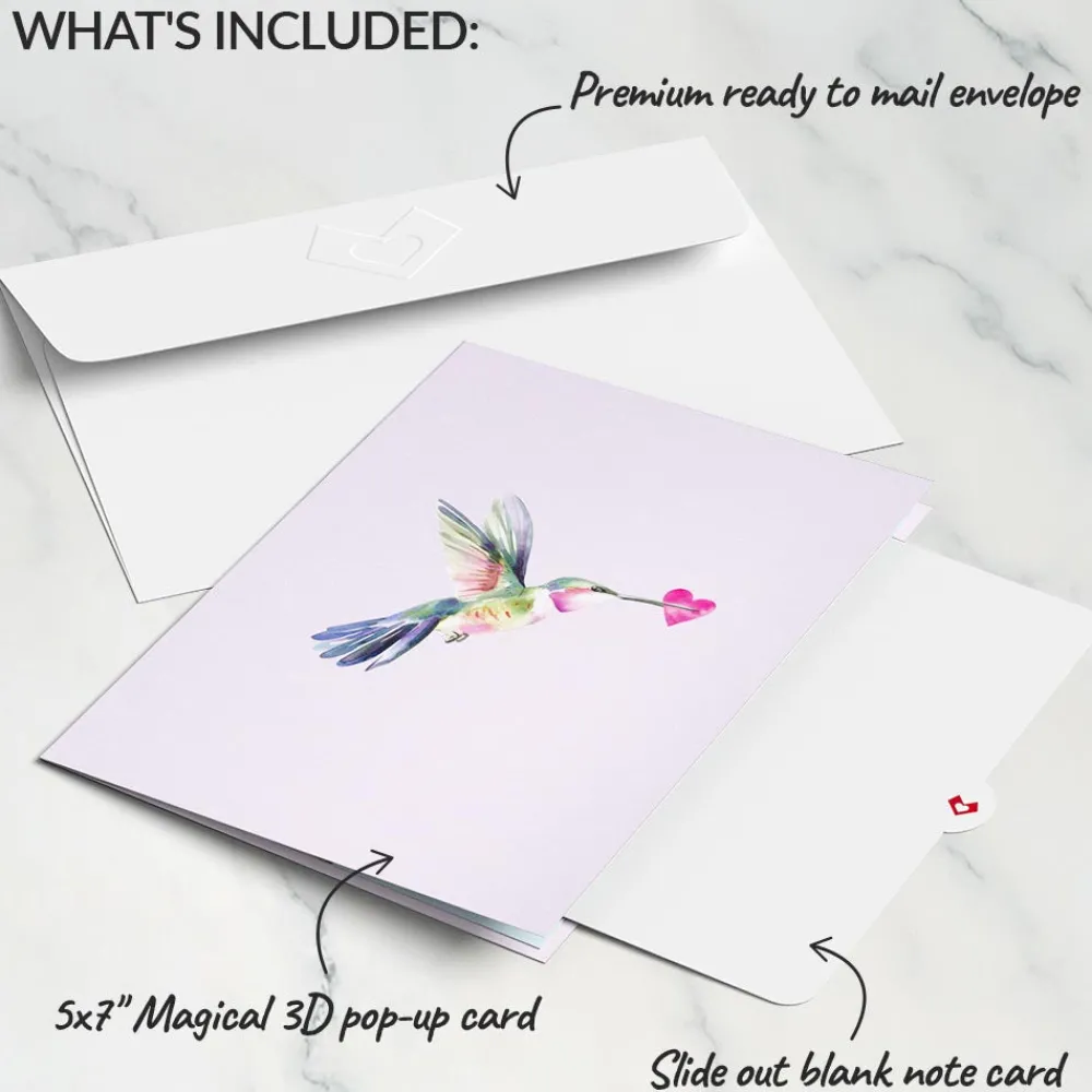 Lovepop Greeting Cards|Valentine'S Day 2/14|Love in Bloom Hummingbird Pop-Up Card