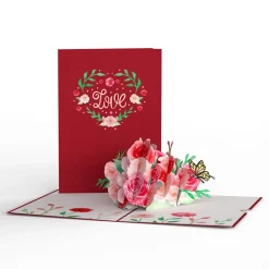 Lovepop Greeting Cards|Valentine'S Day 2/14|Love Rose & Butterflies Pop-Up Card