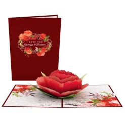 Lovepop Greeting Cards|Anniversary|Love Rose Bloom Pop-Up Card