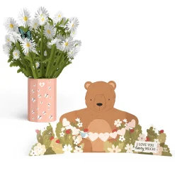 Lovepop Pop-Up Bouquets|Card & Gift Bundles|Love You Beary Much Mother’s Day Daisy Bundle