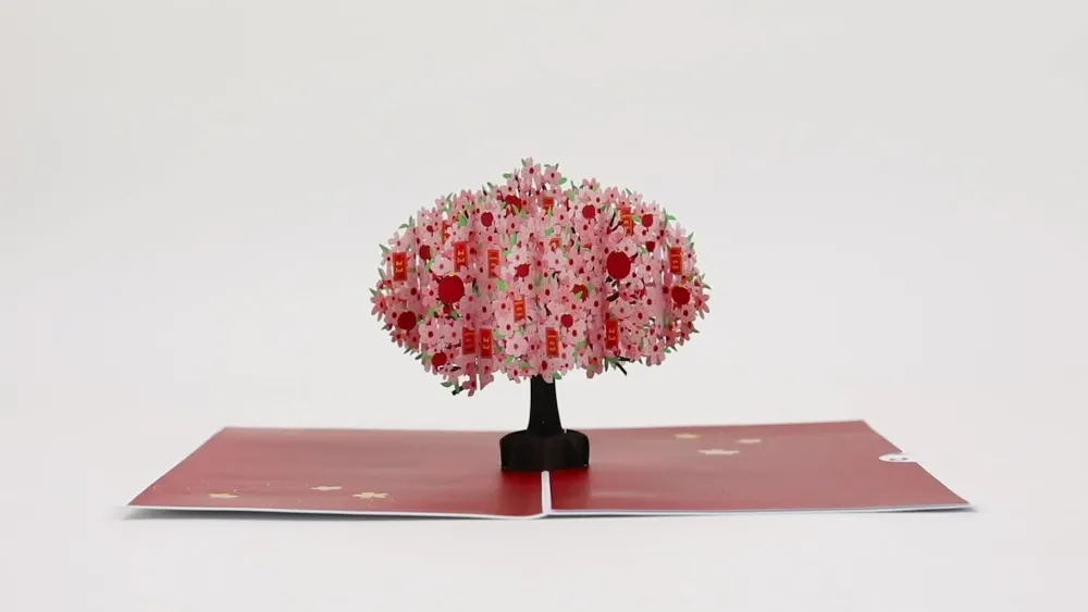 Lovepop Greeting Cards|Lunar New Year 1/29|Lunar New Year Cherry Blossom Pop-Up Card