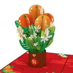 Lovepop Pop-Up Bouquets|Lunar New Year 1/29|Lunar New Year Tangerine Tree Card with Mini Bouquet