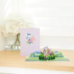 Lovepop Greeting Cards|Get Well|Lupine Hummingbird Pop-Up Card