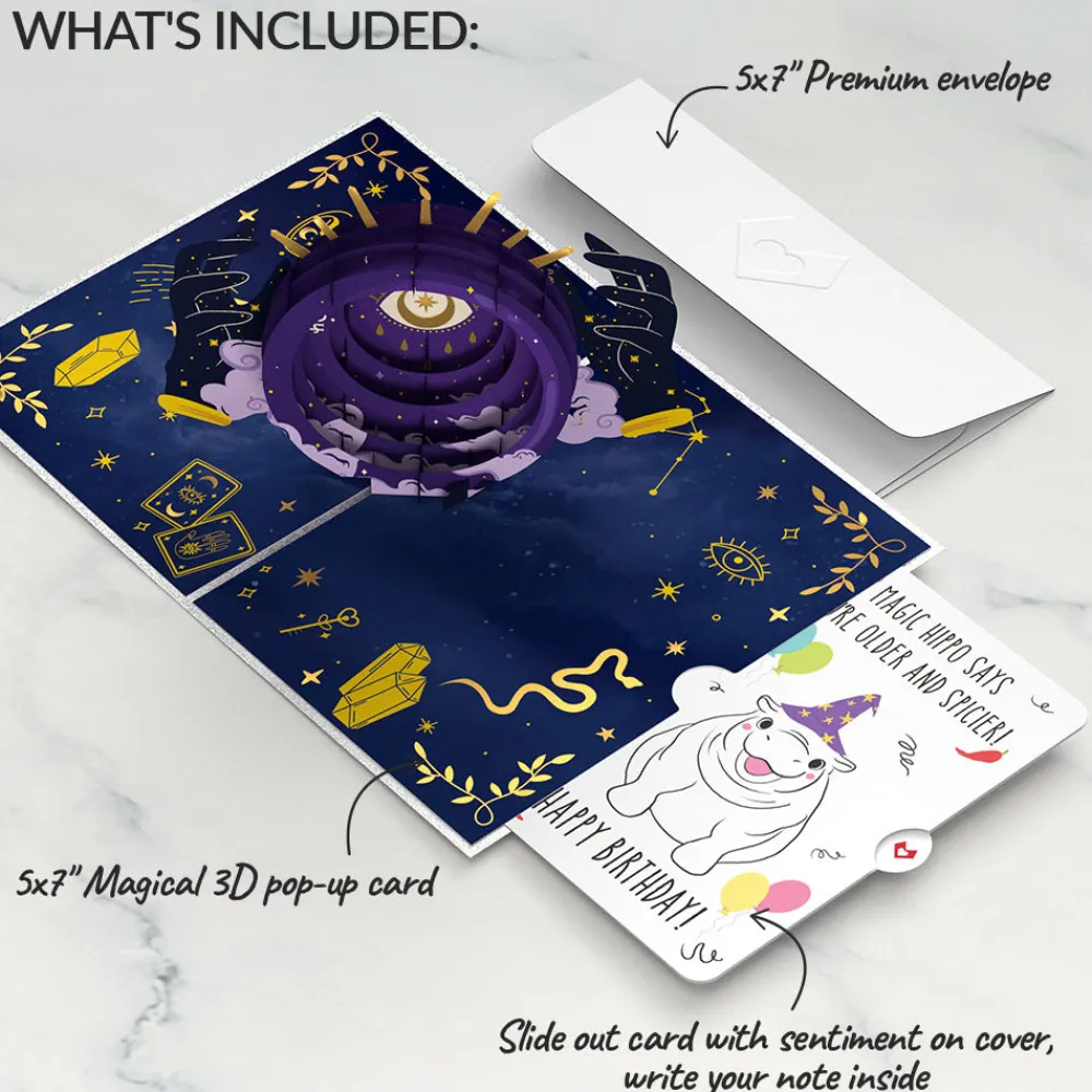 Lovepop Birthday|Magical Birthday with Magic Hippo Pop-Up Card and Sentiment Set