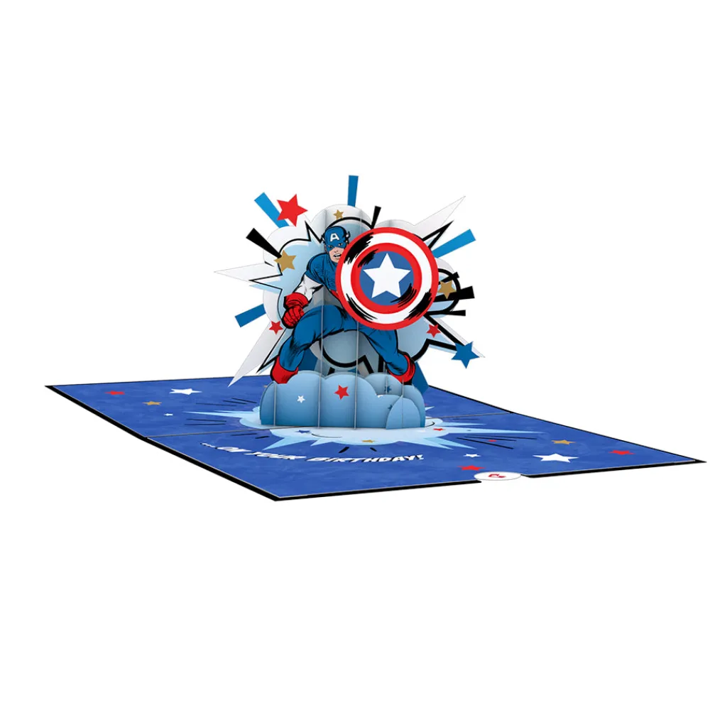 Lovepop Greeting Cards|Birthday|Marvel's Avengers Captain America Birthday Pop-Up Card