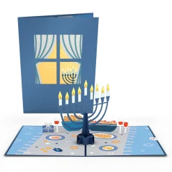 Lovepop Greeting Cards|Hanukkah 12/14|Menorah Lights Pop-Up Card