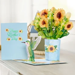 Lovepop Pop-Up Bouquets|Card & Gift Bundles|Mother’s Day Hummingbird Sunflower Bundle