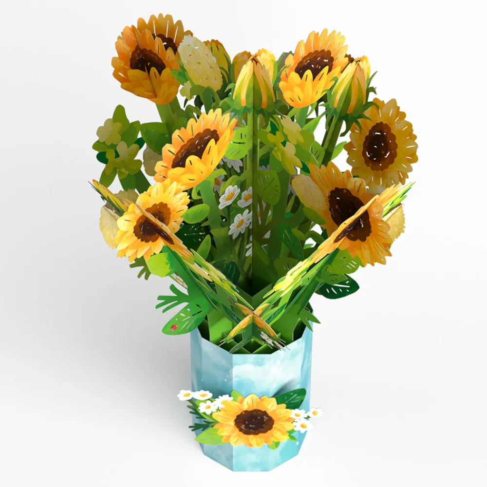 Lovepop Pop-Up Bouquets|Card & Gift Bundles|Mother's Day Sunflower Hummingbird Pop-Up Card & Bouquet Bundle