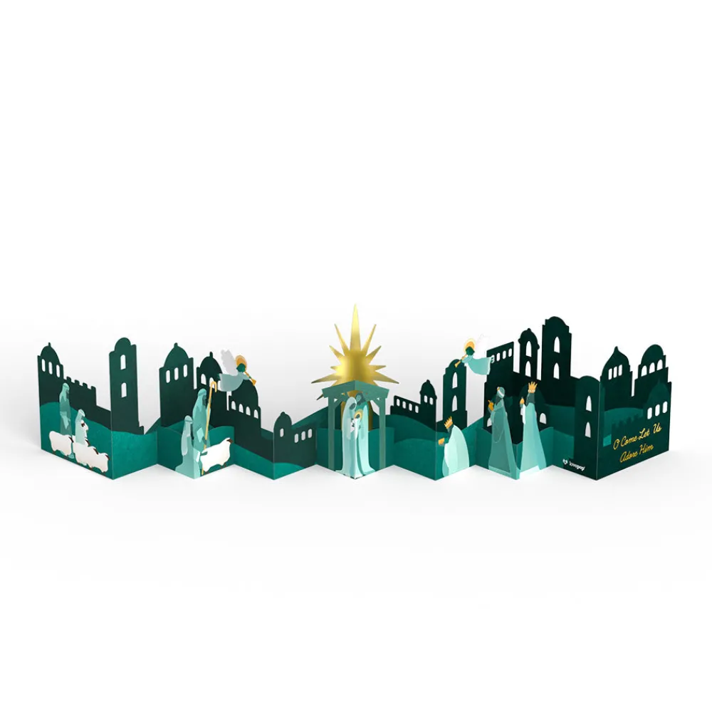 Lovepop Decor|Religious|Nativity Scene Loooooong Card™ (Expands to 2 feet)