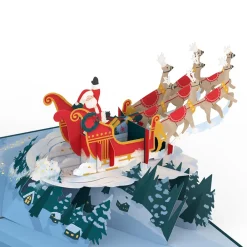 Lovepop Greeting Cards|Christmas 12/25|Night Sky Santa Sleigh Pop-Up Card