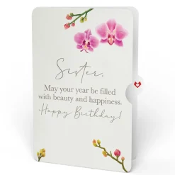 Lovepop Pop-Up Bouquets|Orchid Birthday Bouquet and Sentiment Set for Sister