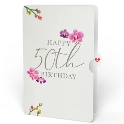 Lovepop Pop-Up Bouquets|Orchid 50th Birthday Bouquet and Sentiment Set