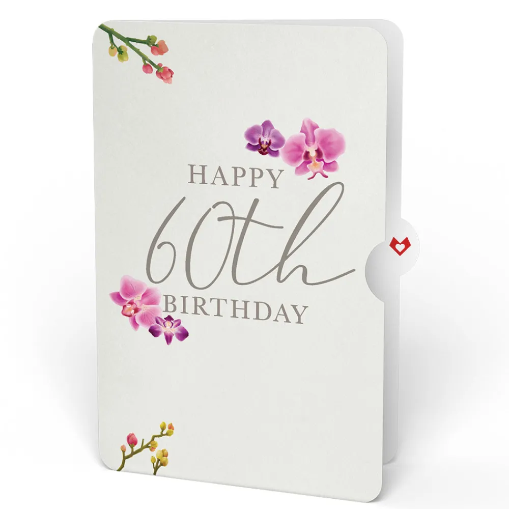 Lovepop Pop-Up Bouquets|Orchid 60th Birthday Bouquet and Sentiment Set