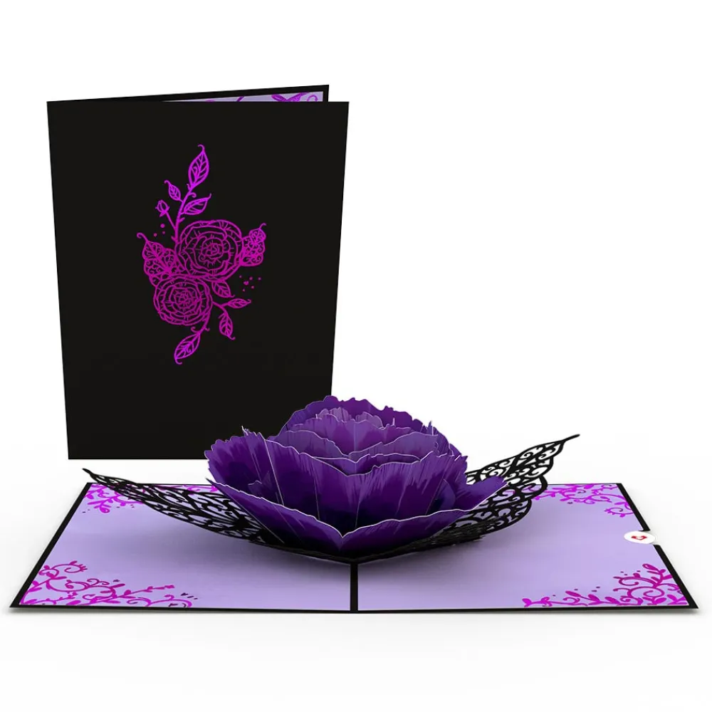 Lovepop Greeting Cards|Halloween 10/31|Ornate Purple Rose Bloom Pop-Up Card