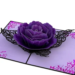 Lovepop Greeting Cards|Halloween 10/31|Ornate Purple Rose Bloom Pop-Up Card