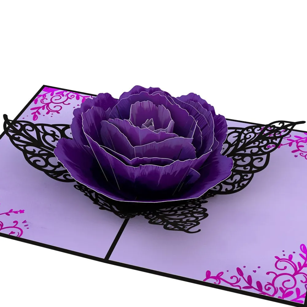 Lovepop Greeting Cards|Halloween 10/31|Ornate Purple Rose Bloom Pop-Up Card