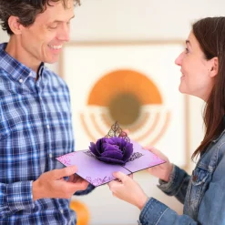 Lovepop Greeting Cards|Halloween 10/31|Ornate Purple Rose Bloom Pop-Up Card