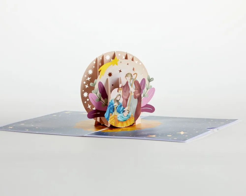 Lovepop Greeting Cards|Religious|Painted Celestial Nativity Pop-Up Card
