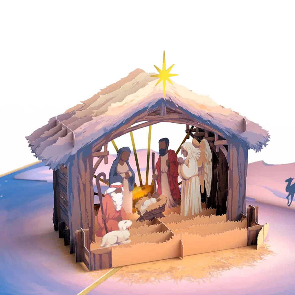 Lovepop Greeting Cards|Religious|Painted Nativity Pop-Up Card
