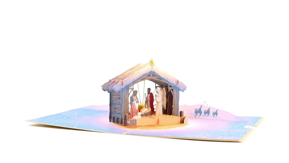 Lovepop Greeting Cards|Religious|Painted Nativity Pop-Up Card