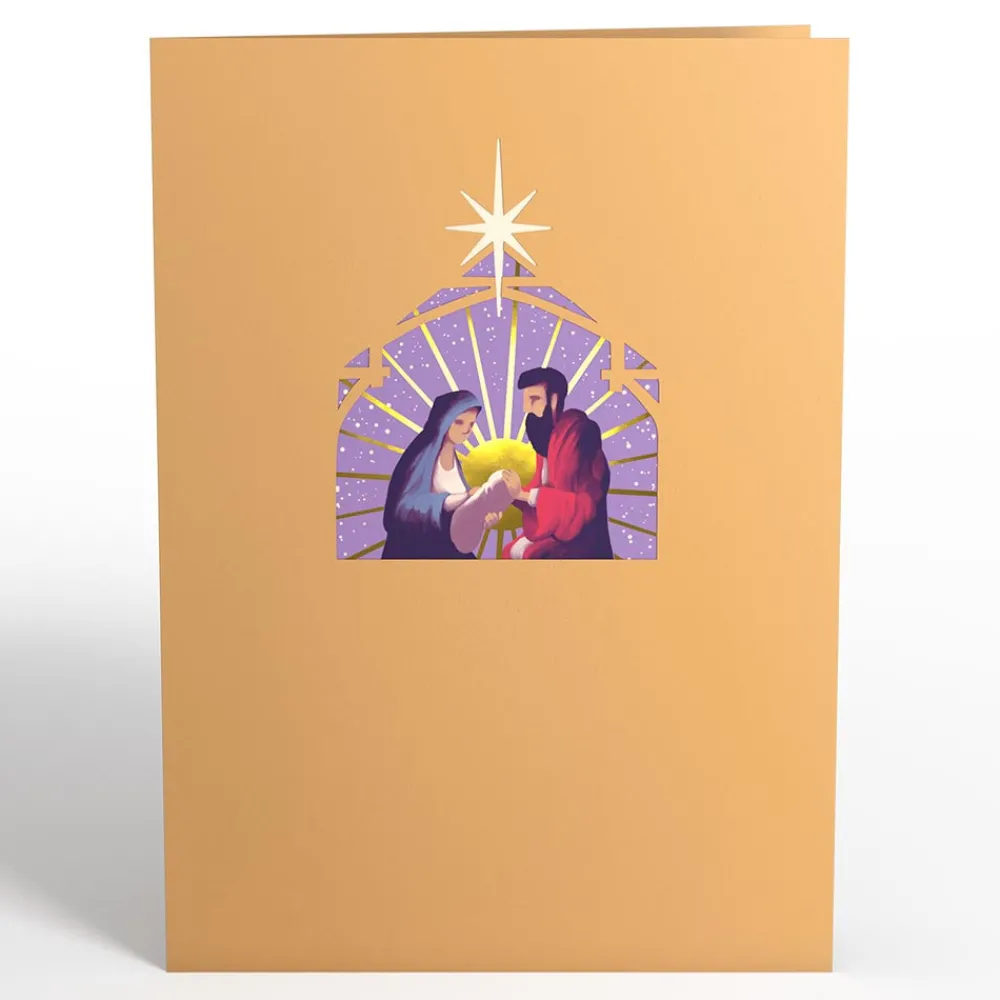 Lovepop Greeting Cards|Religious|Painted Nativity Pop-Up Card
