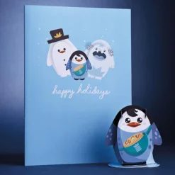 Lovepop Christmas 12/25|Kids|Pancake the Penguin Card with Pop-Up Gift