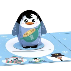 Lovepop Christmas 12/25|Kids|Pancake the Penguin Card with Pop-Up Gift