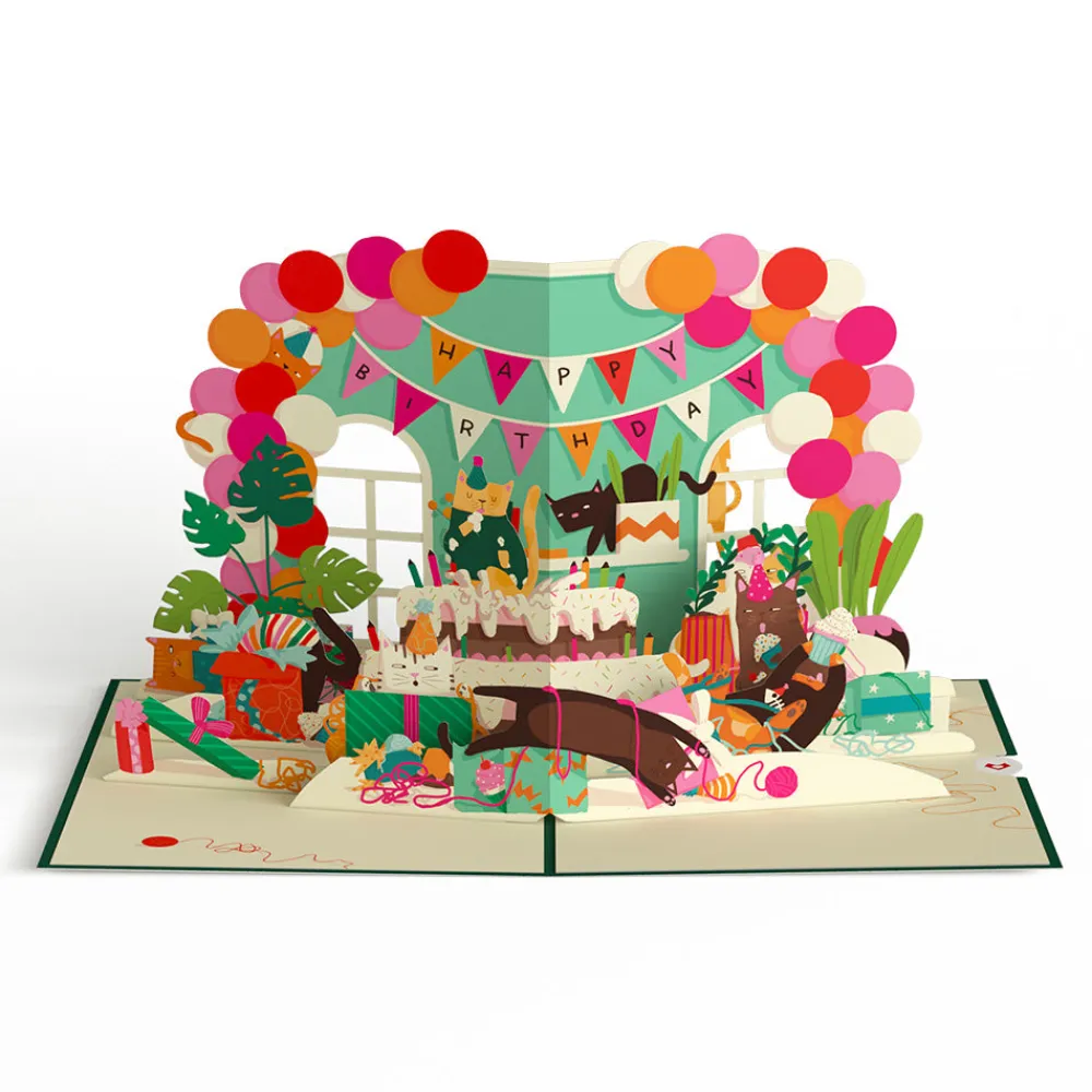 Lovepop Greeting Cards|Birthday|Party Cats Birthday Pop-Up Card