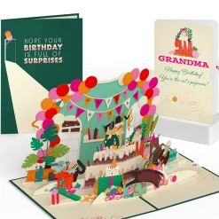 Lovepop Birthday|Party Cats Birthday Pop-Up Card and Sentiment Set for Grandma