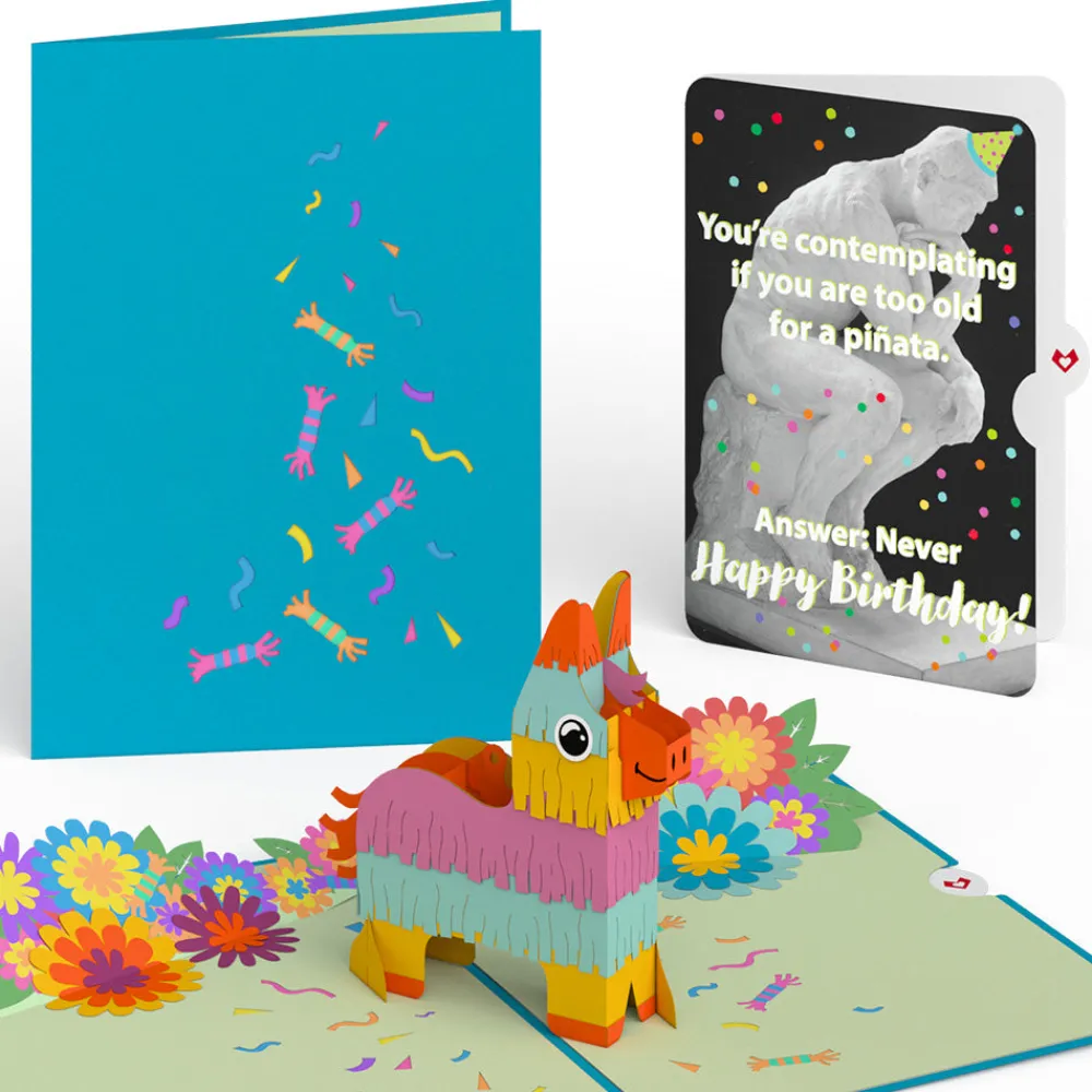 Lovepop Birthday|Pinata with The Thinker Birthday Pop-Up Card and Sentiment Set