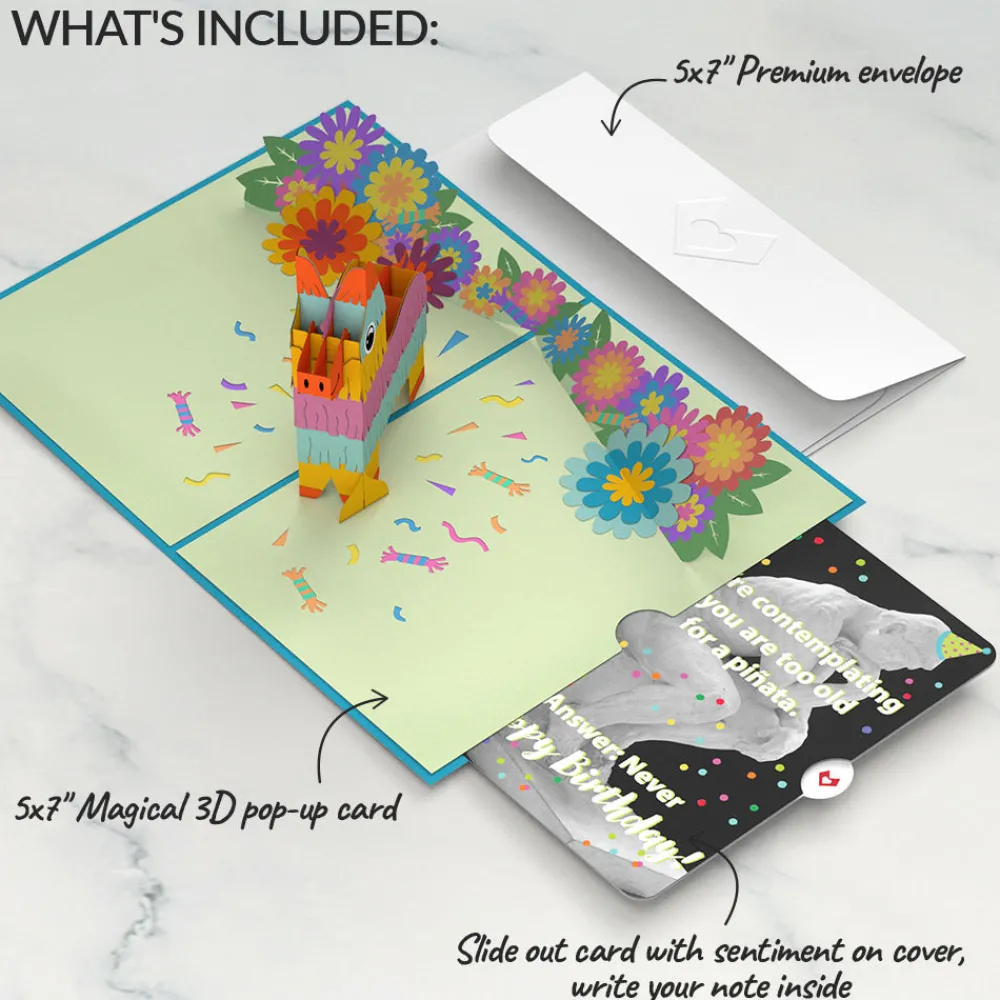 Lovepop Birthday|Pinata with The Thinker Birthday Pop-Up Card and Sentiment Set