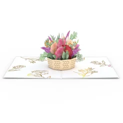 Lovepop Greeting Cards|Birthday|Pink Rose Basket Pop-Up Card