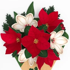 Lovepop Christmas 12/25|Her|Poinsettia & Pine Little Blooms (Notecard 5-Pack)